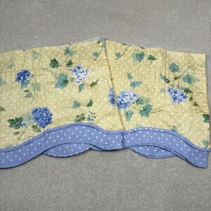 Waverly Cotton Window Valance Set 2 Yellow Blue Floral Hydrangea Polka Dot USA
